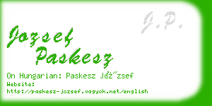 jozsef paskesz business card